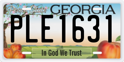 GA license plate PLE1631
