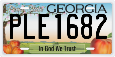 GA license plate PLE1682