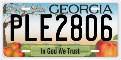 GA license plate PLE2806
