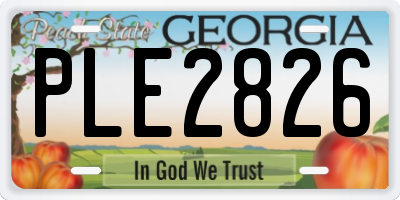 GA license plate PLE2826