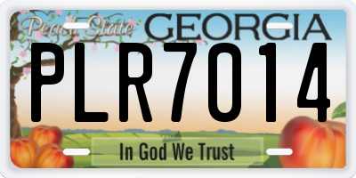 GA license plate PLR7014