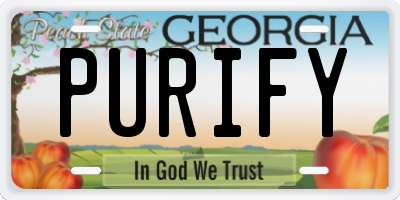 GA license plate PURIFY