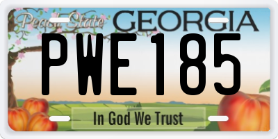 GA license plate PWE185