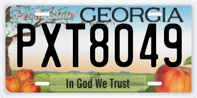 GA license plate PXT8049
