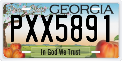 GA license plate PXX5891