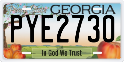 GA license plate PYE2730