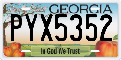 GA license plate PYX5352