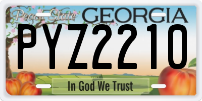 GA license plate PYZ2210