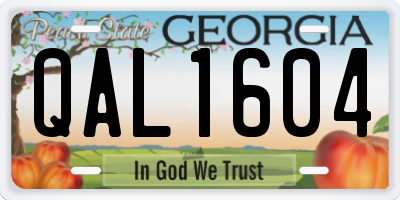 GA license plate QAL1604