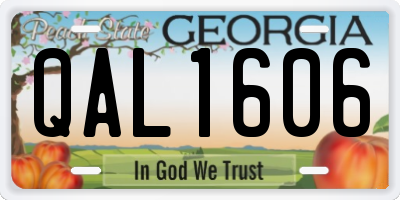 GA license plate QAL1606
