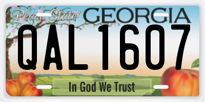 GA license plate QAL1607