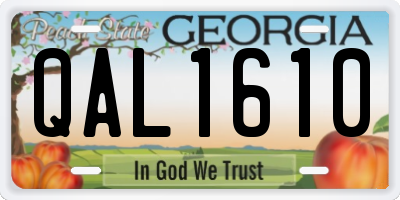 GA license plate QAL1610