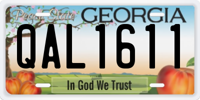 GA license plate QAL1611