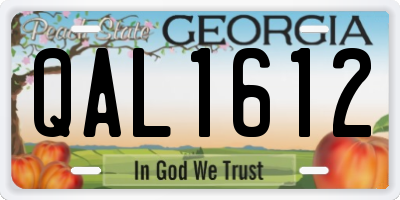 GA license plate QAL1612