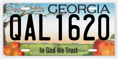 GA license plate QAL1620
