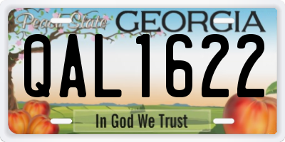 GA license plate QAL1622