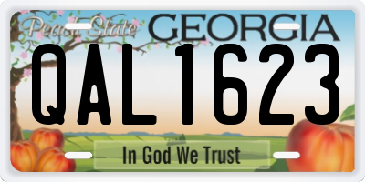 GA license plate QAL1623