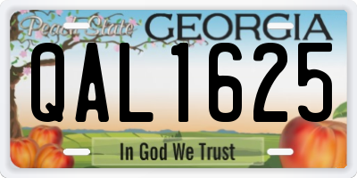 GA license plate QAL1625