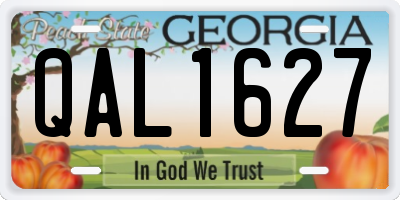 GA license plate QAL1627
