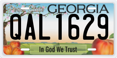 GA license plate QAL1629