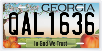 GA license plate QAL1636