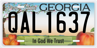 GA license plate QAL1637