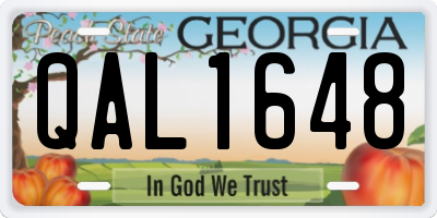 GA license plate QAL1648