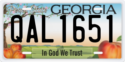 GA license plate QAL1651