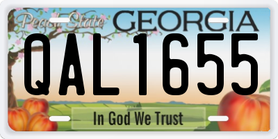 GA license plate QAL1655