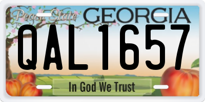 GA license plate QAL1657