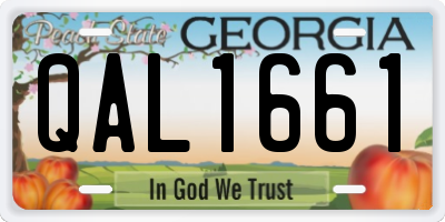 GA license plate QAL1661