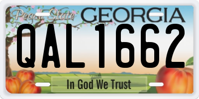 GA license plate QAL1662
