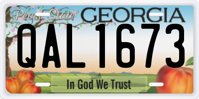 GA license plate QAL1673