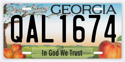 GA license plate QAL1674