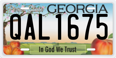 GA license plate QAL1675