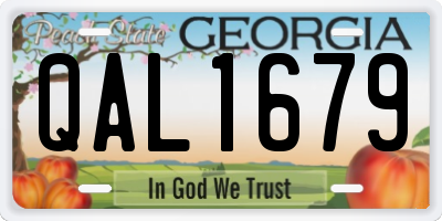 GA license plate QAL1679