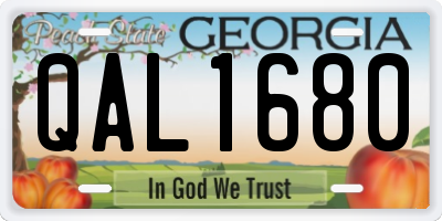 GA license plate QAL1680