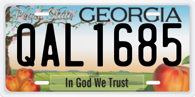 GA license plate QAL1685