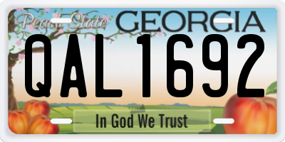 GA license plate QAL1692