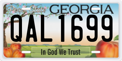 GA license plate QAL1699