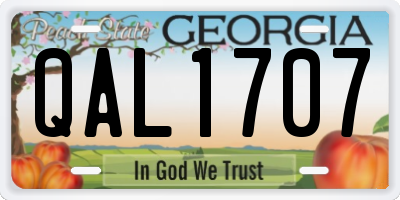 GA license plate QAL1707