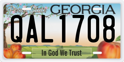GA license plate QAL1708