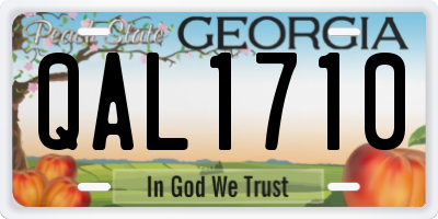 GA license plate QAL1710