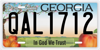 GA license plate QAL1712