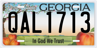GA license plate QAL1713