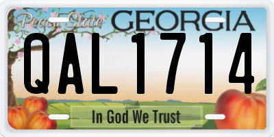 GA license plate QAL1714