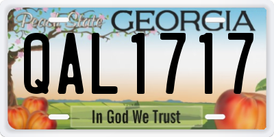 GA license plate QAL1717
