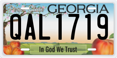 GA license plate QAL1719