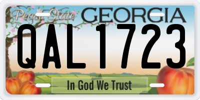 GA license plate QAL1723