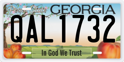 GA license plate QAL1732